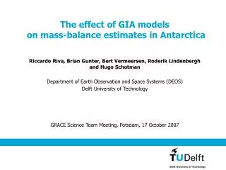 The effect of GIA models on mass-balance estimates in Antarctica