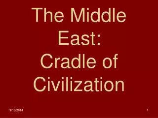 The Middle East: Cradle of Civilization