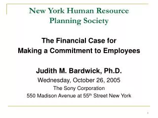 New York Human Resource Planning Society