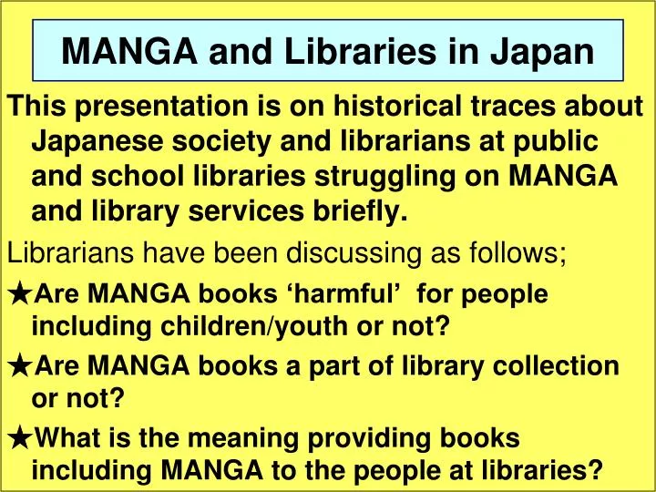 manga and libraries in japan