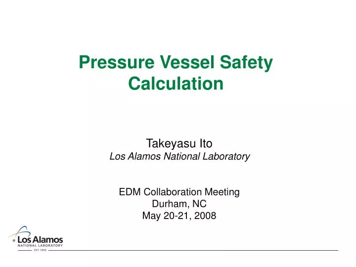 pressure vessel safety calculation