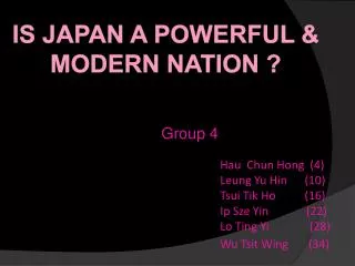 Is Japan a powerful &amp; modern nation ?