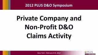 Private Company and Non-Profit D&amp;O Claims Activity