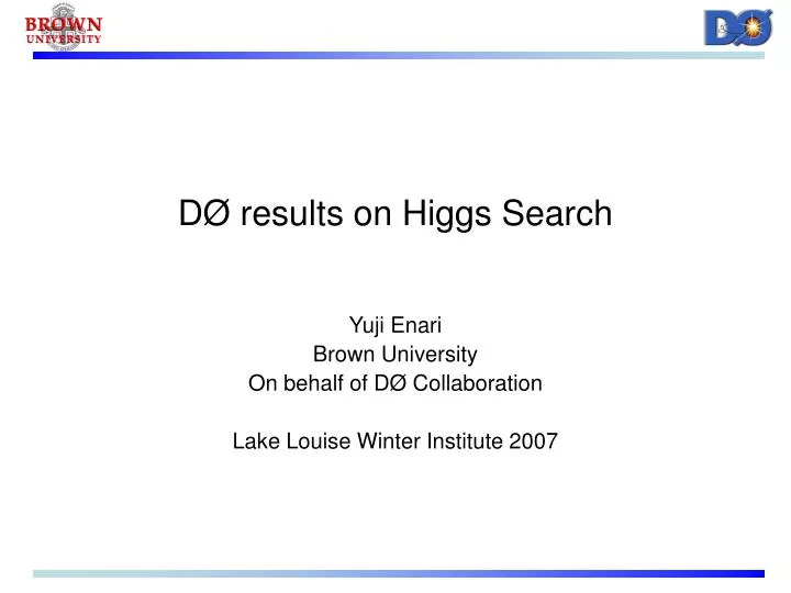 d results on higgs search