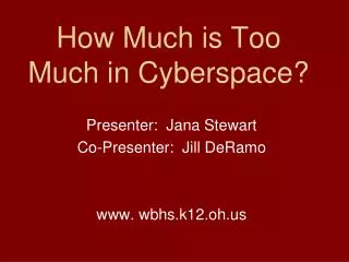 How Much is Too Much in Cyberspace?
