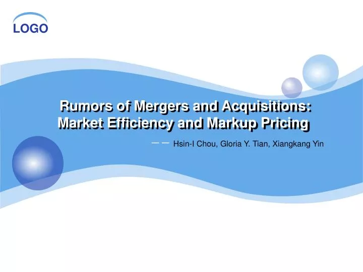 r umors of mergers and acquisitions market efficiency and markup pricing