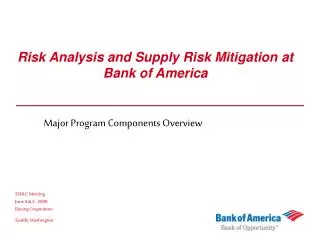 Risk Analysis and Supply Risk Mitigation at Bank of America