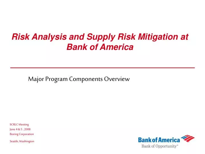 risk analysis and supply risk mitigation at bank of america
