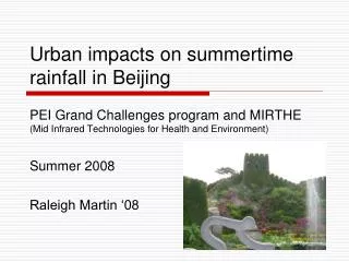 urban impacts on summertime rainfall in beijing