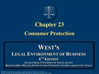 Chapter 23 Consumer Protection