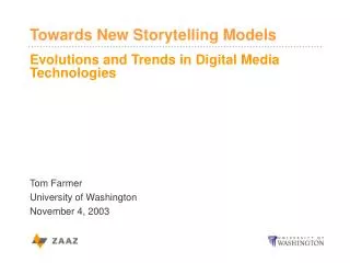 Evolutions and Trends in Digital Media Technologies