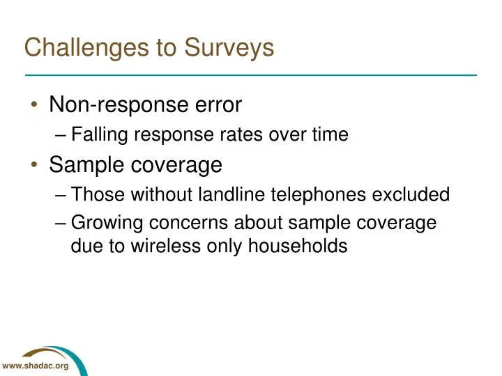 challenges to surveys