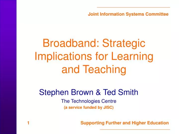 broadband strategic implications for learning and teaching
