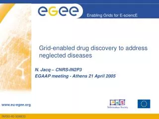 Grid-enabled drug discovery to address neglected diseases