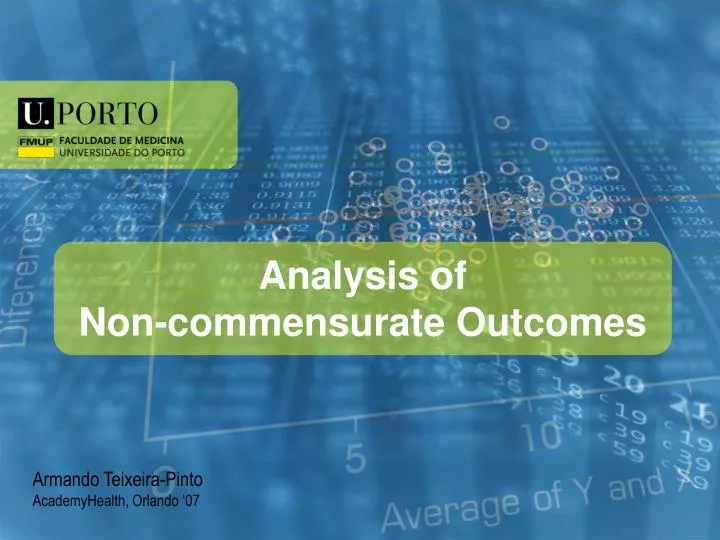 analysis of non commensurate outcomes