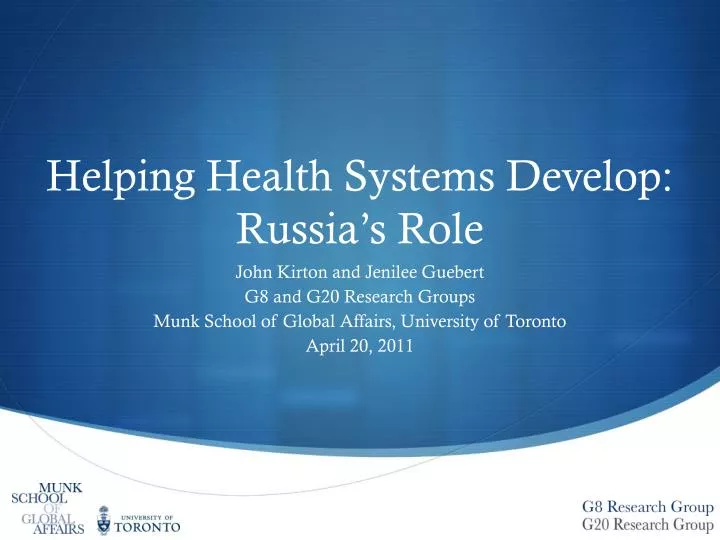 helping health systems develop russia s role