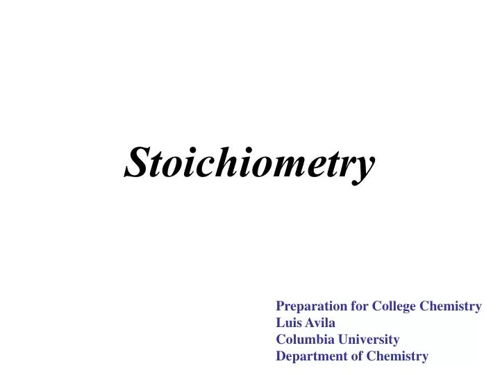 stoichiometry