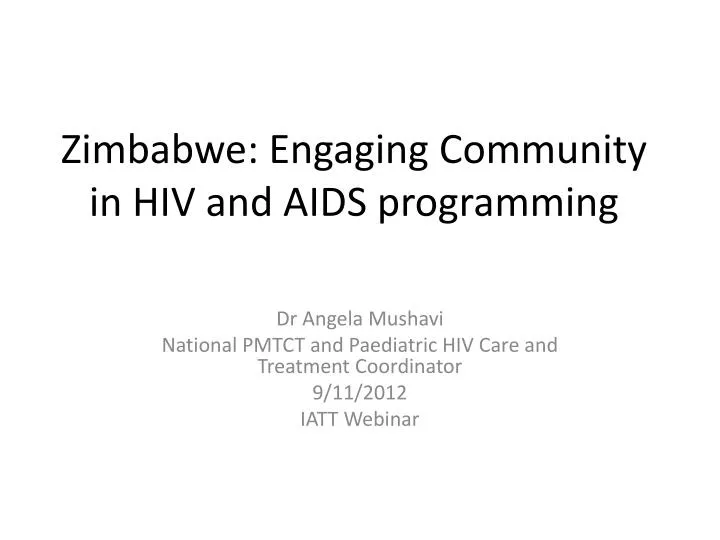 zimbabwe engaging community in hiv and aids programming