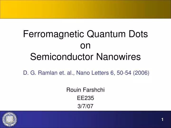 ferromagnetic quantum dots on semiconductor nanowires
