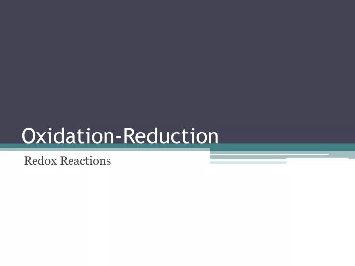 oxidation reduction