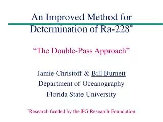 An Improved Method for Determination of Ra-228 *