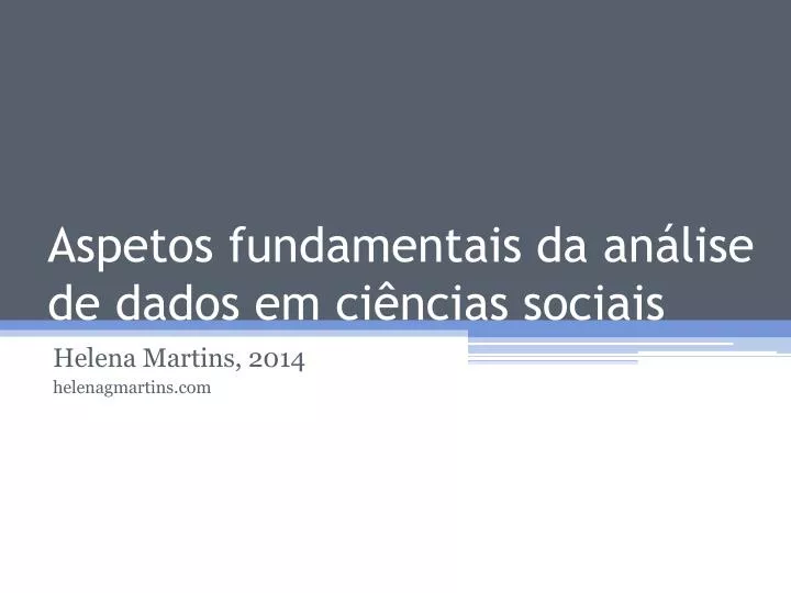 aspetos fundamentais da an lise de dados em ci ncias sociais