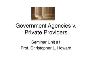 Government Agencies v. Private Providers