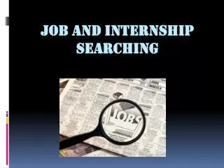 job and internship searching