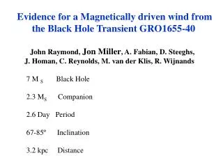 Evidence for a Magnetically driven wind from the Black Hole Transient GRO1655-40