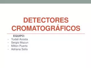 detectores cromatogr ficos