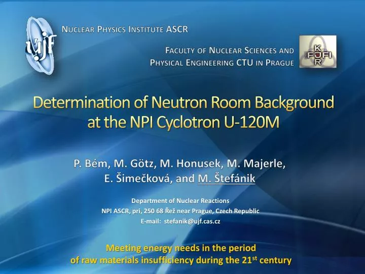determination of neutron room background at the npi cyclotron u 120m