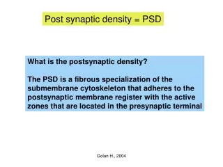 Post synaptic density = PSD