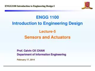 ENGG 1100 Introduction to Engineering Design