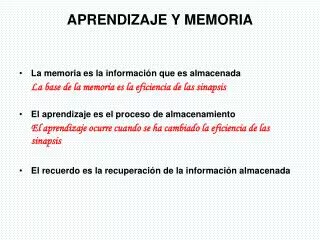 aprendizaje y memoria