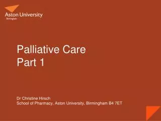 Palliative Care Part 1
