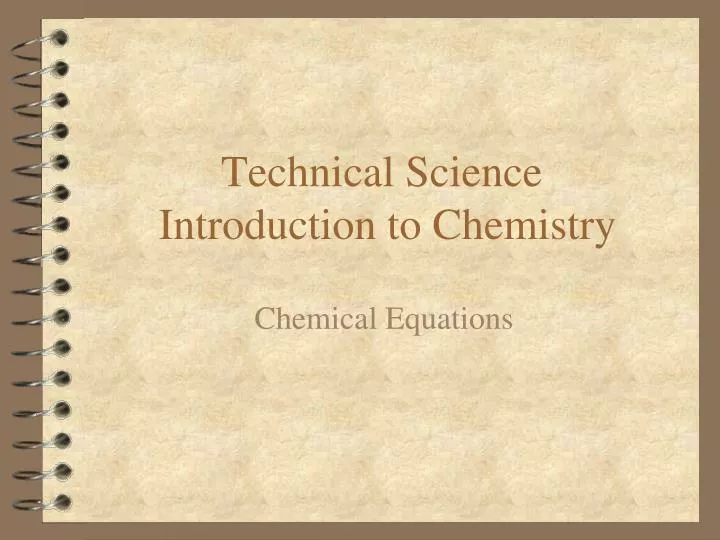 technical science introduction to chemistry