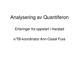 analysering av quantiferon