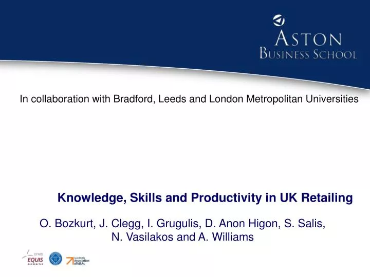 knowledge skills and productivity in uk retailing