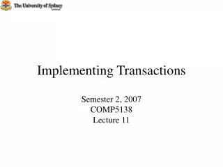 Implementing Transactions