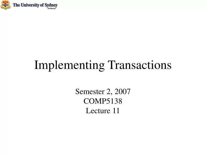 implementing transactions