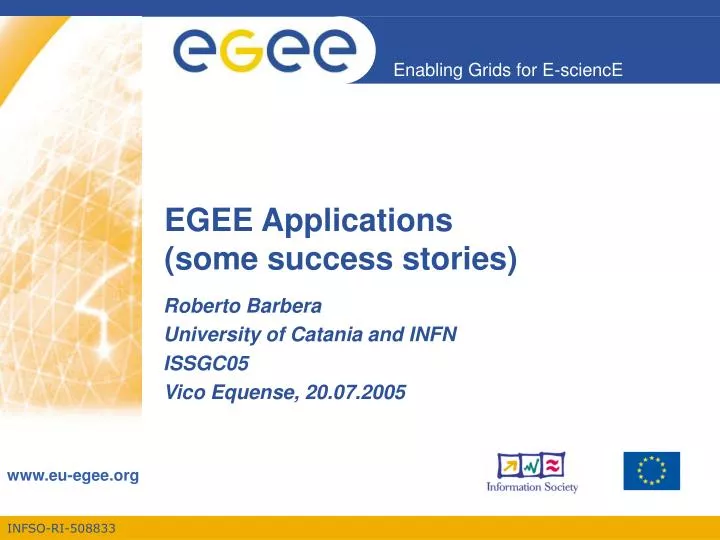 egee applications some success stories