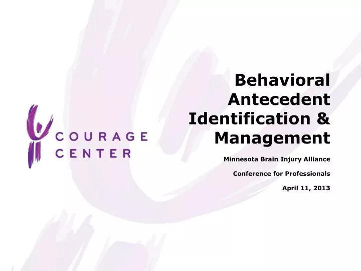 behavioral antecedent identification management