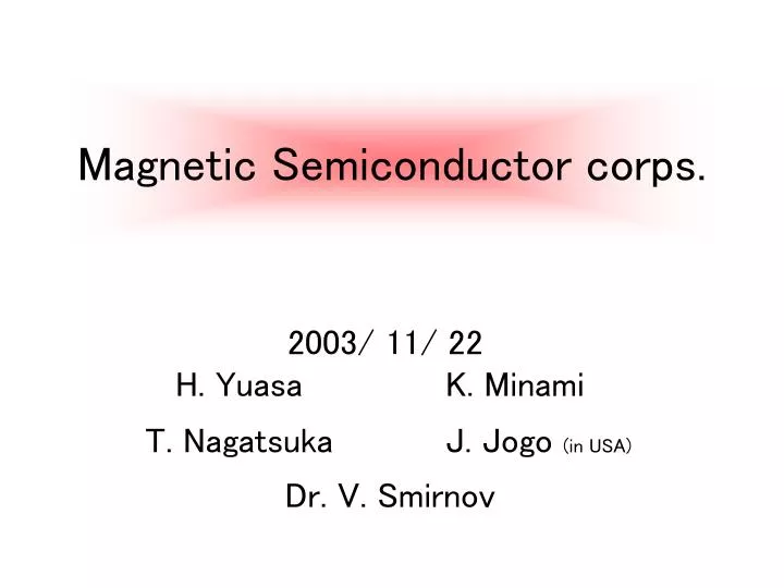 magnetic semiconductor corps