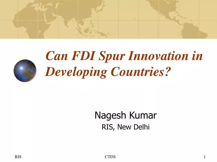 can fdi spur innovation in developing countries