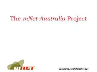 The mNet Australia Project