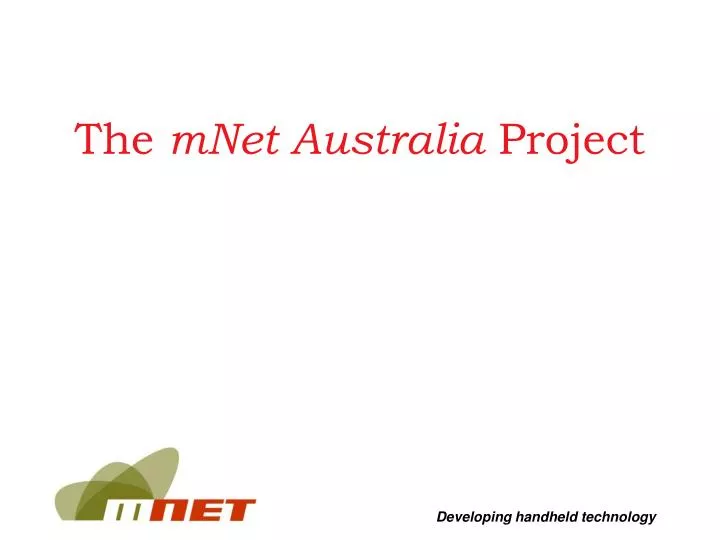 the mnet australia project