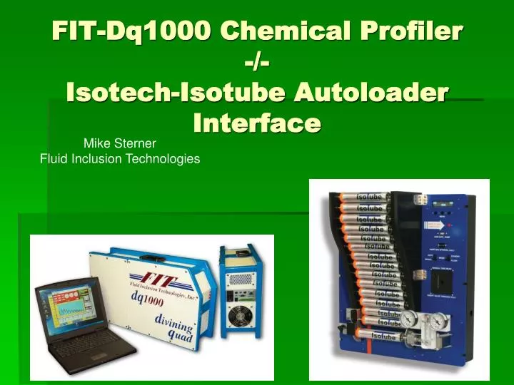 fit dq1000 chemical profiler isotech isotube autoloader interface