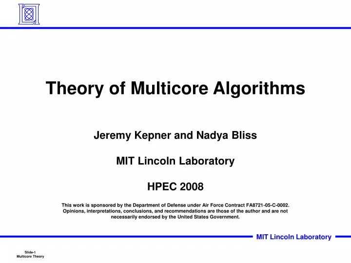 theory of multicore algorithms