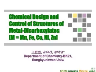 Chemical Design and Control of Structures of Metal-Dicarboxylates [M = Mn, Fe, Co, Ni, Zn ]