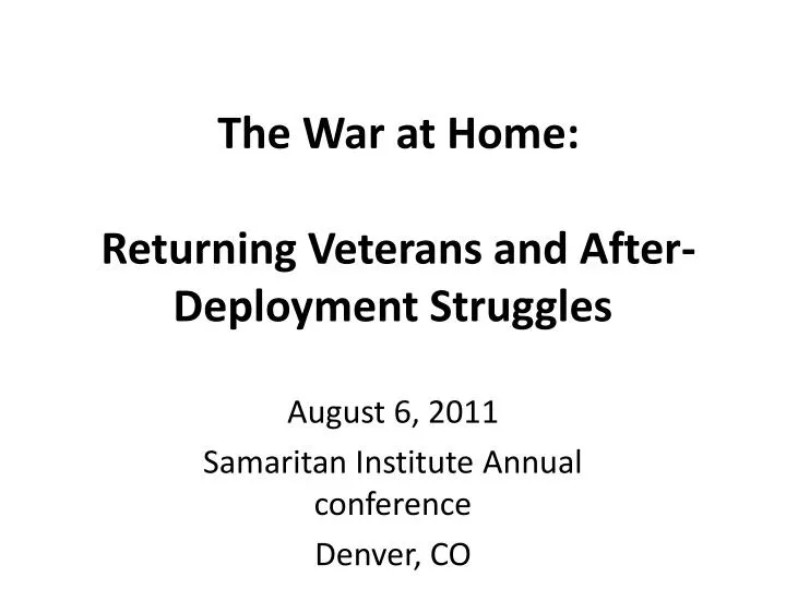 the war at home returning veterans and after deployment struggles